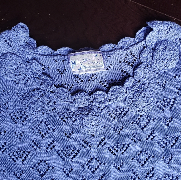 Most Beautiful Periwinkle Crochet Top Ever Made - Picture 3 of 4
